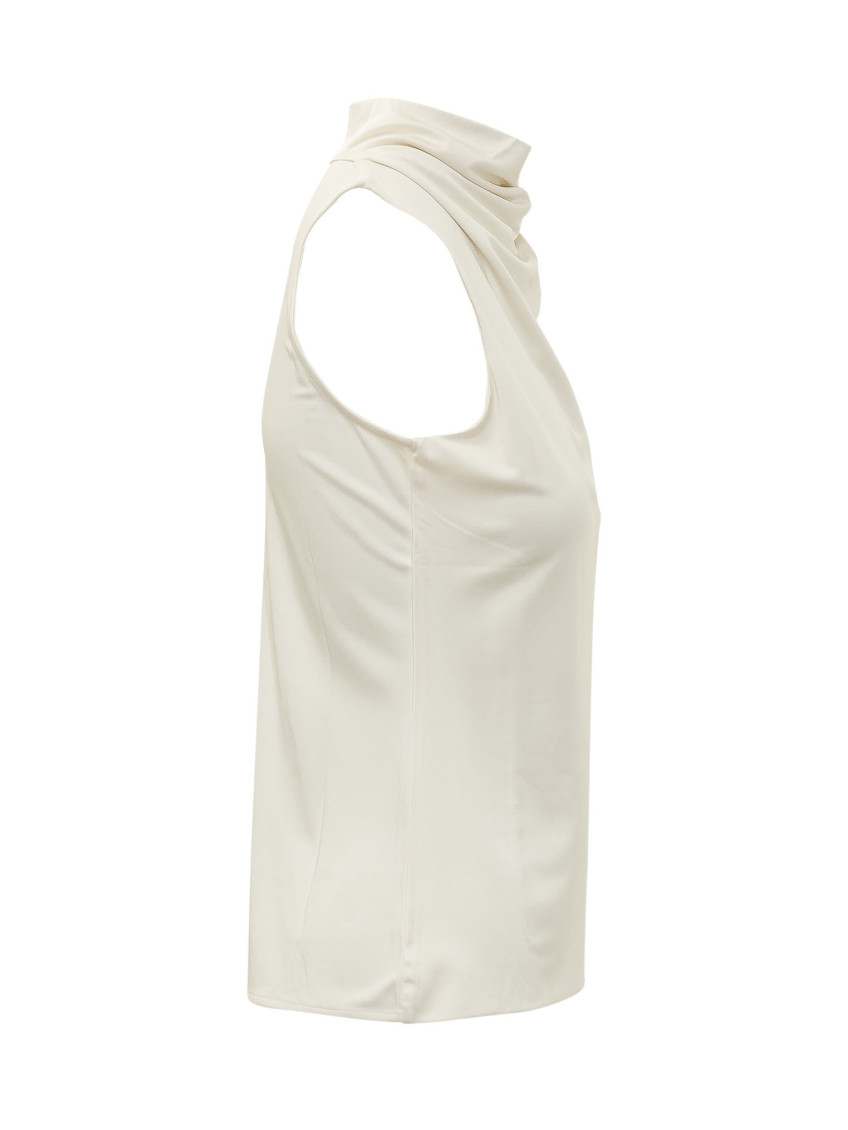 White Cowl Neck Top