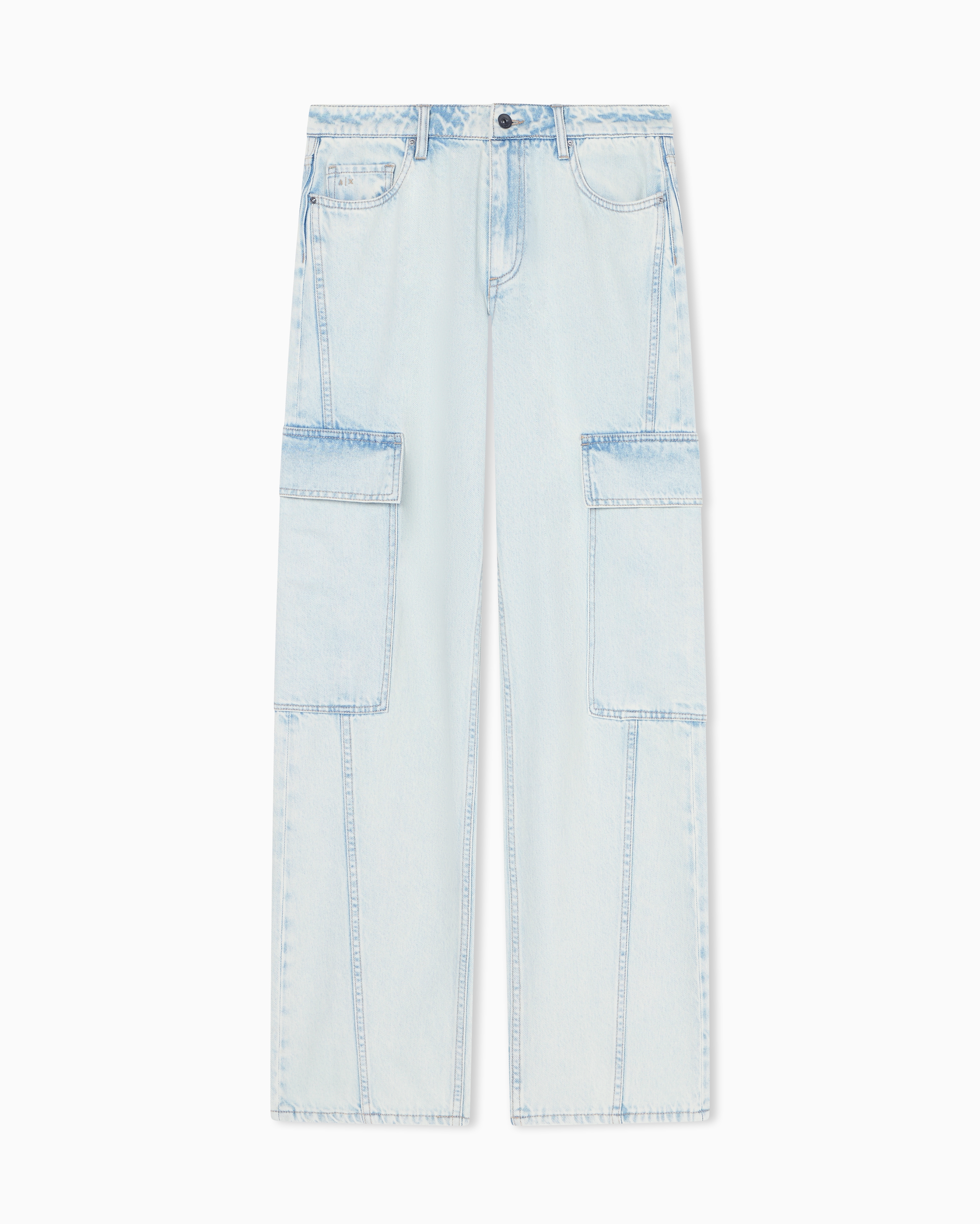 Relaxed Fit Jeans in Rigid Light Blue Cotton Denim