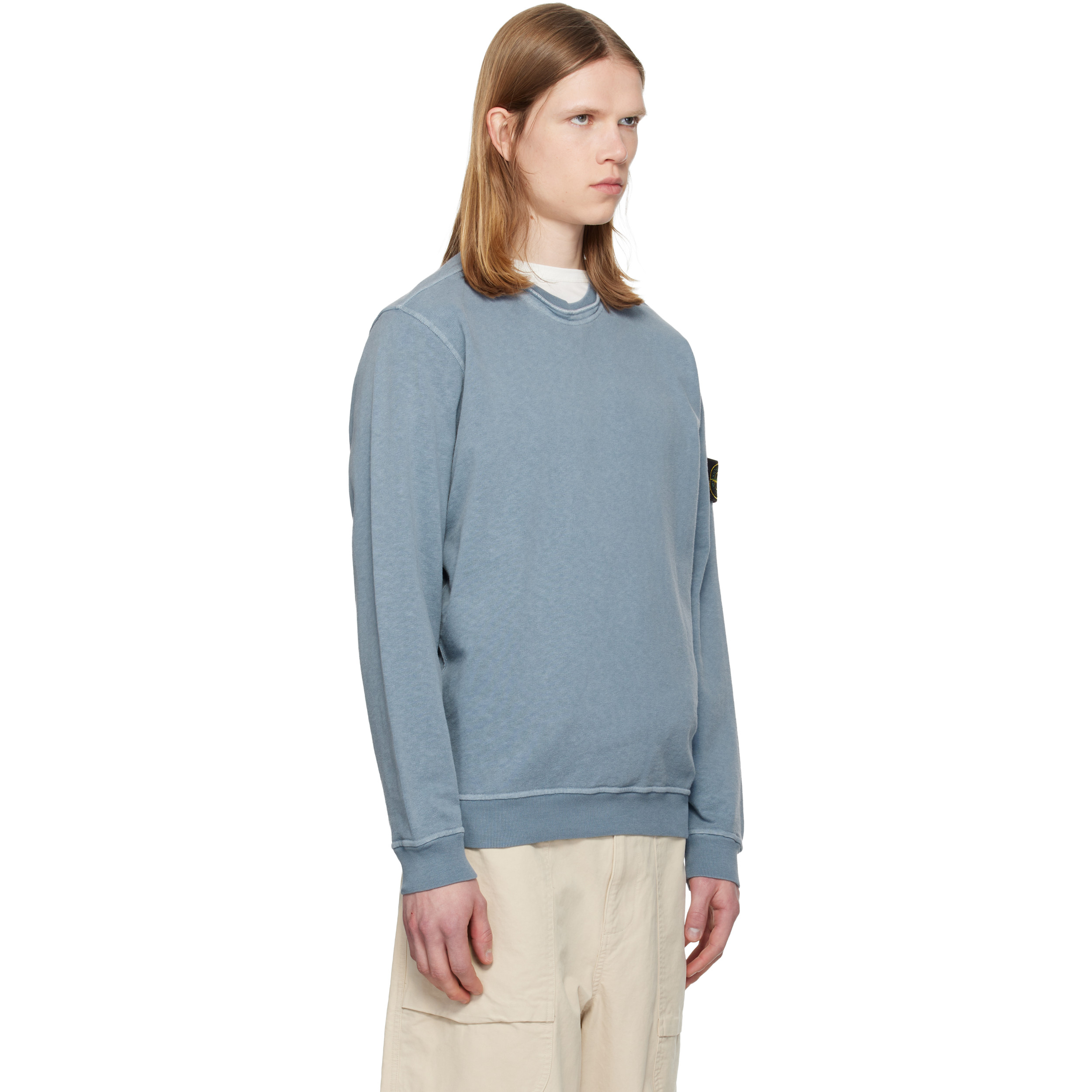 Blue 6100034 Malfilé Fleece 'Old' Effect Sweatshirt
