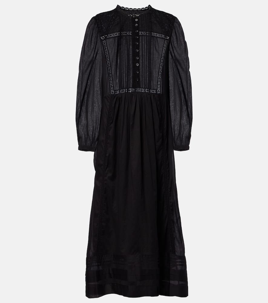 Gisela lace-trimmed cotton maxi dress