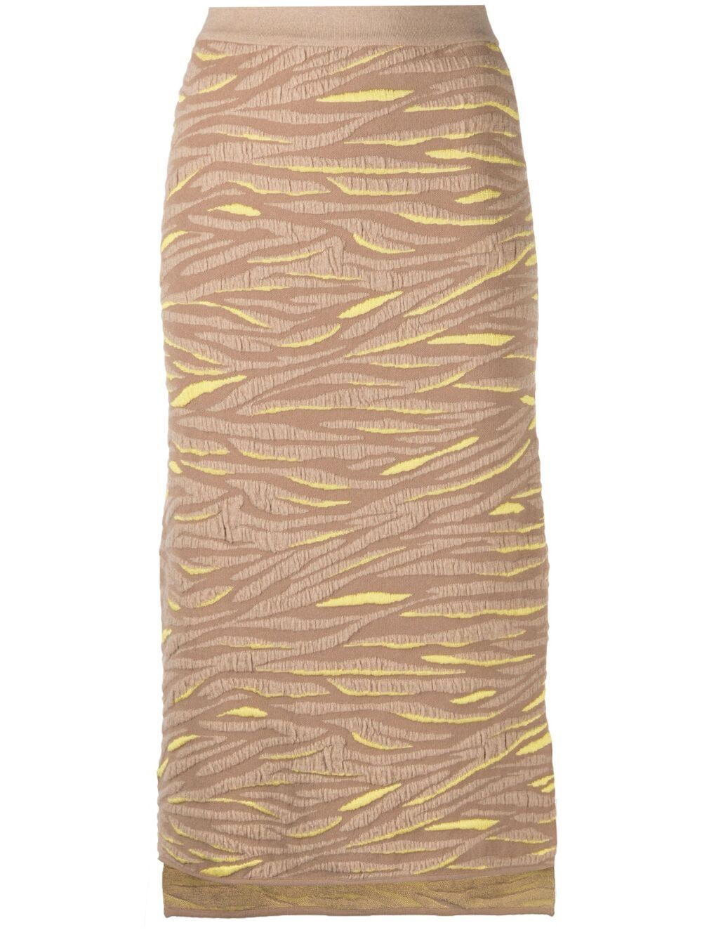 Animal pattern knitted skirt - Brown