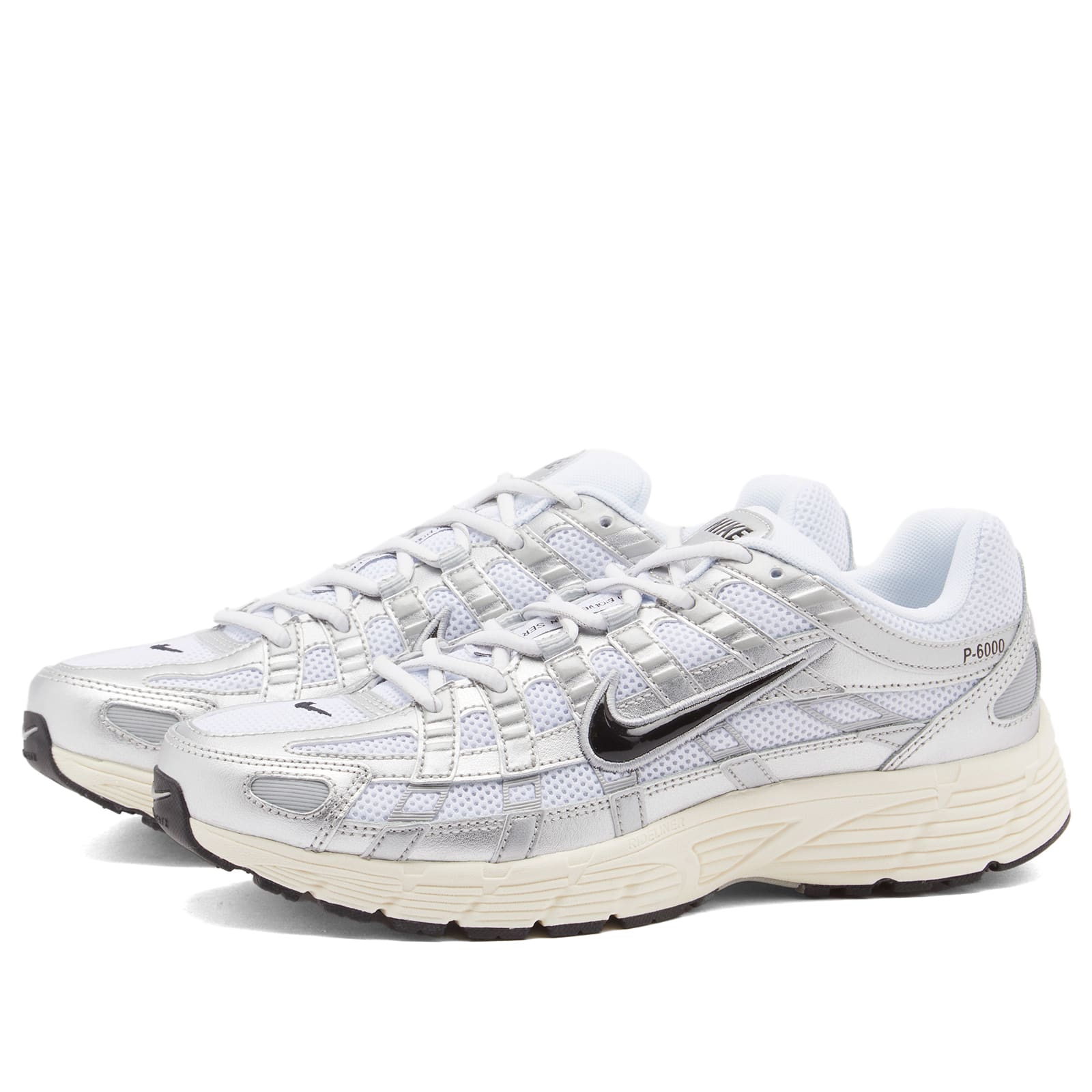 Nike P-6000 Sneaker in White/Black/Silver