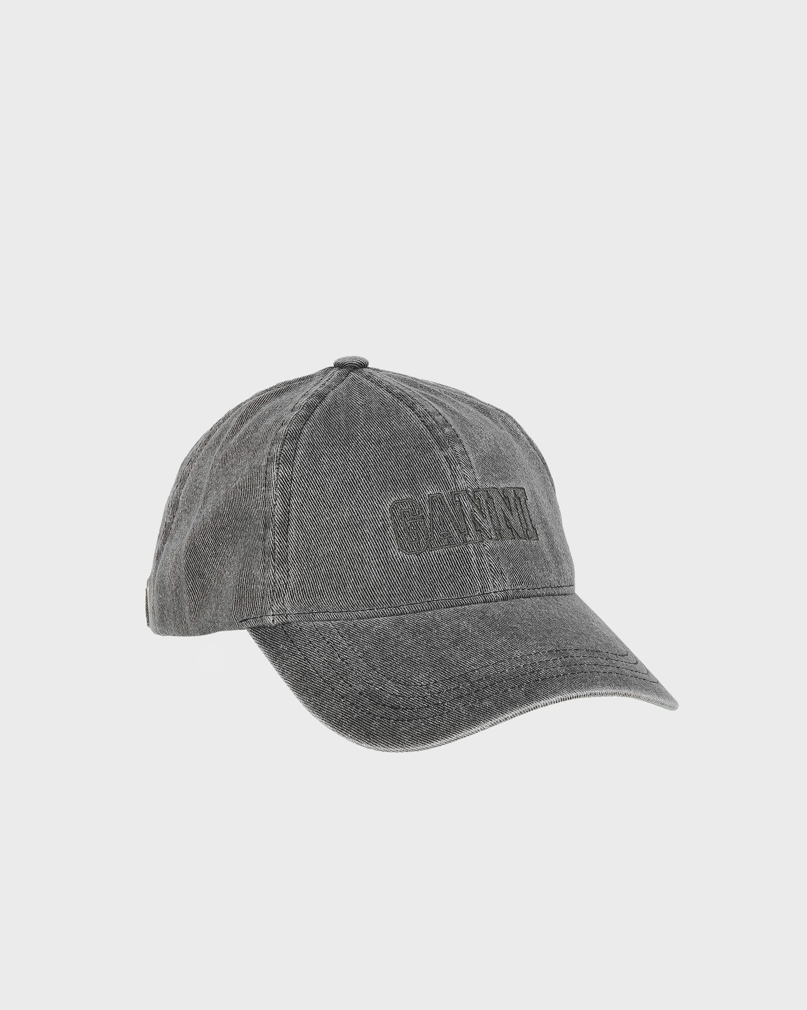 Ganni Cap Hat Denim Logo Black ONESIZE