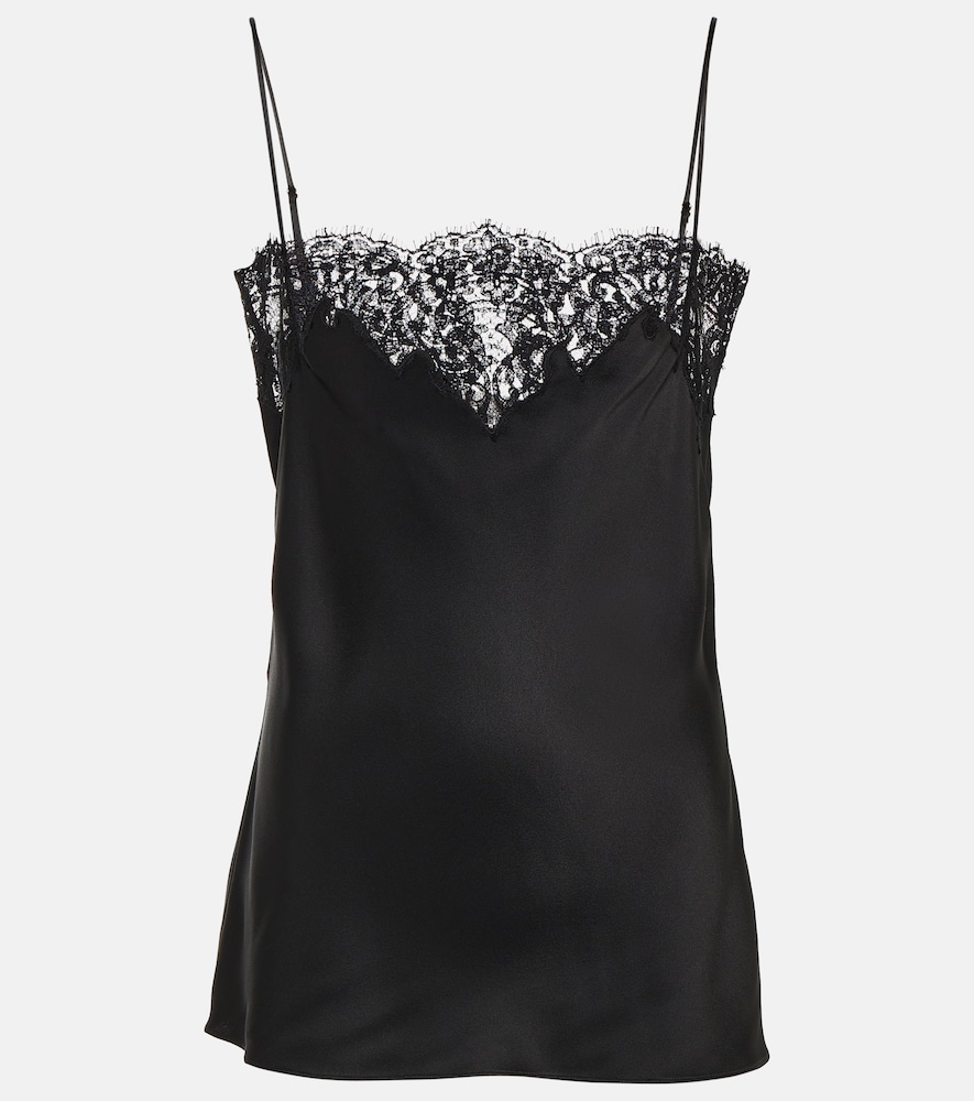 Satin and lace tank top