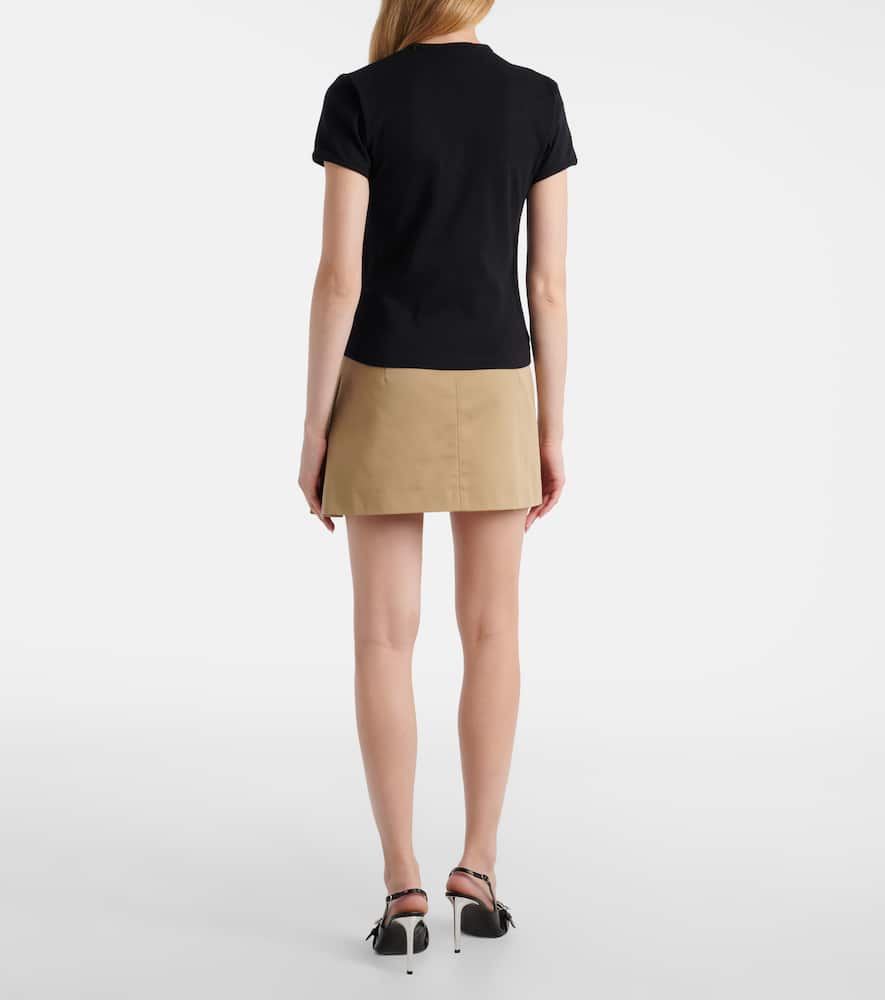 Cutout cotton T-shirt