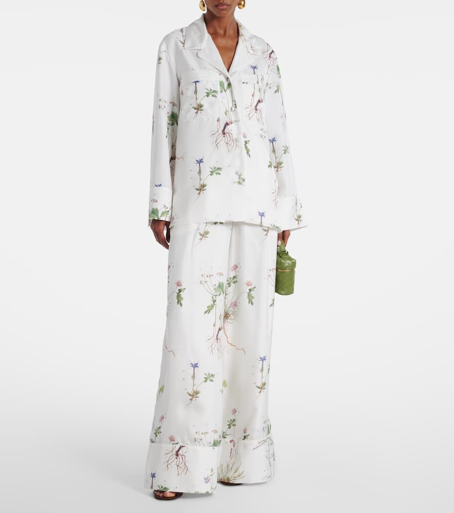Floral printed silk shirt