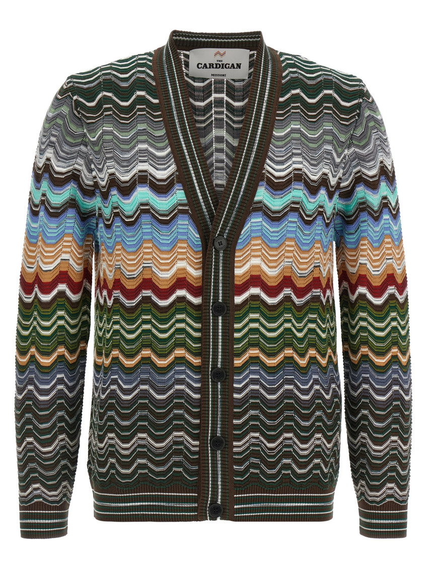 Greek Pattern Cardigan Sweaters And Cardigans Multicolor
