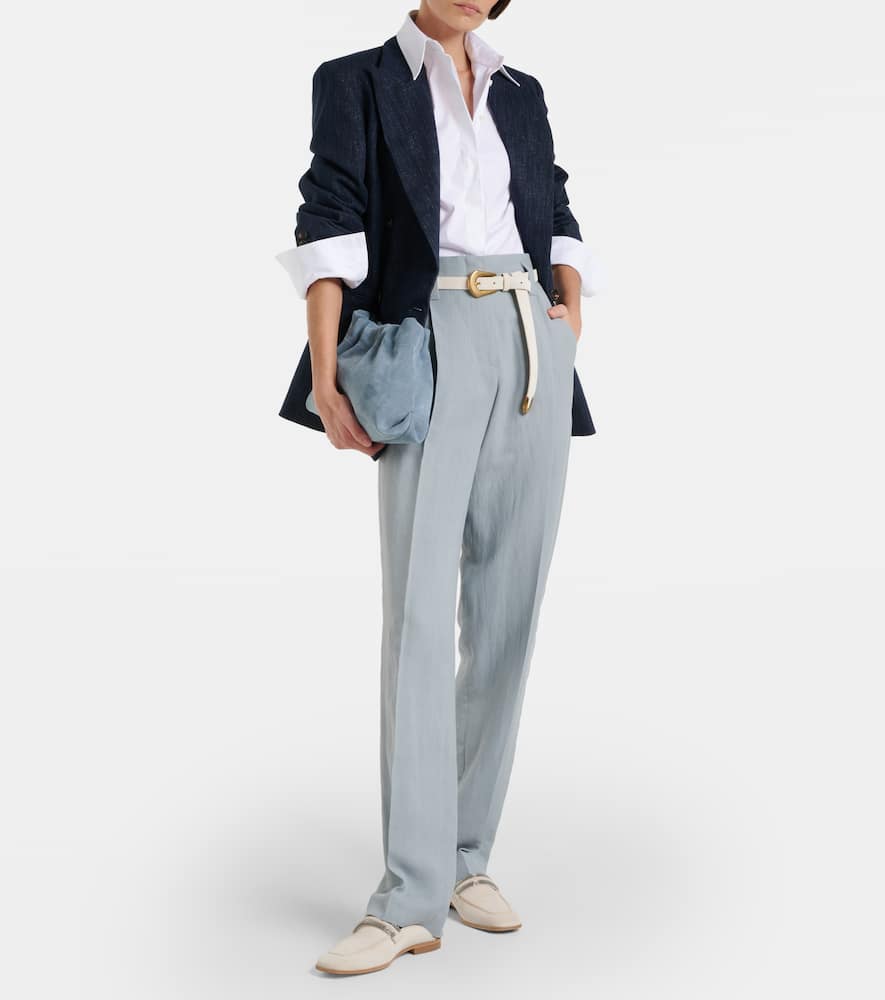 Mid-rise straight pants