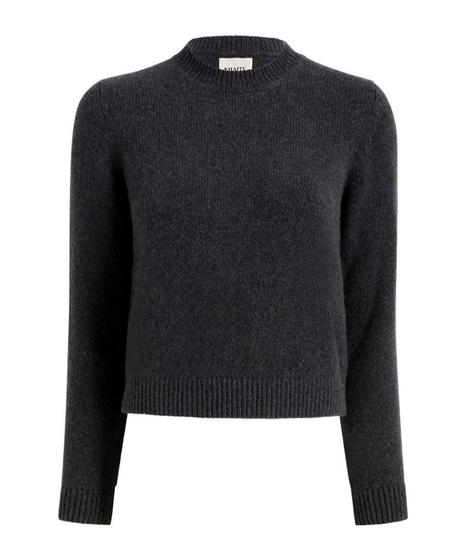 Cropped Ribbed Knitted Sweater