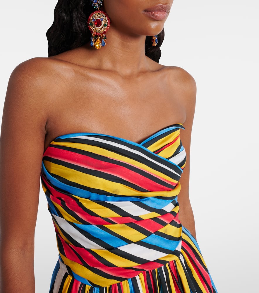 Ruched striped minidress