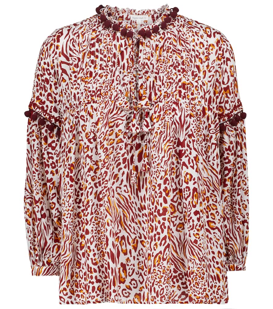 Clara leopard-print blouse