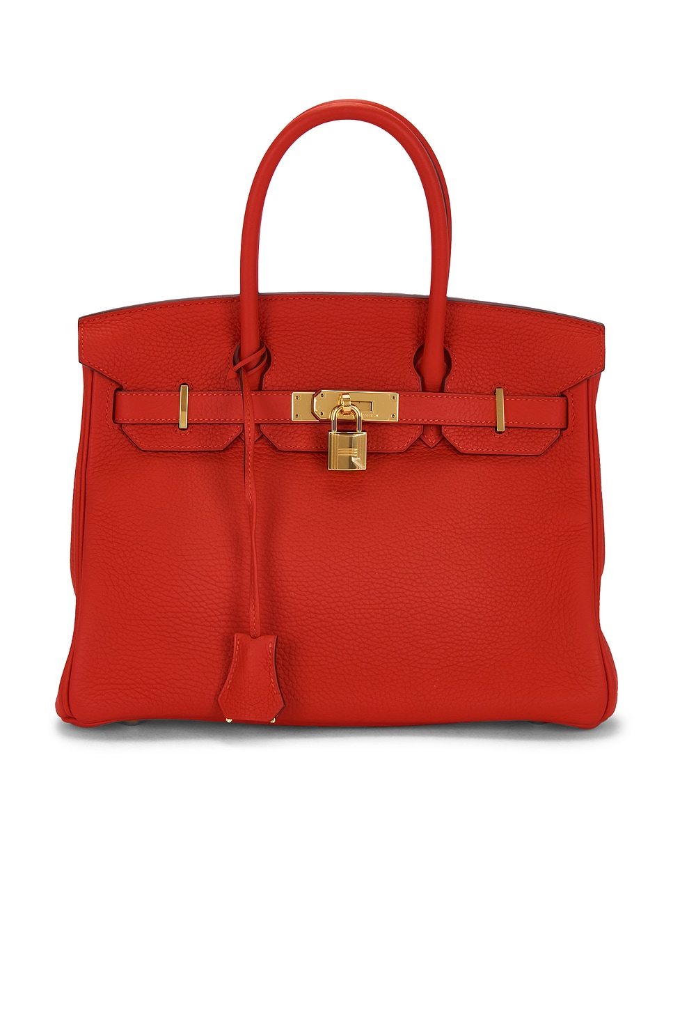 Hermes Hermes Togo Birkin 30 Handbag in Rouge Grenat - Red. a