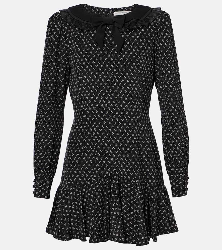 Floral printed silk minidress