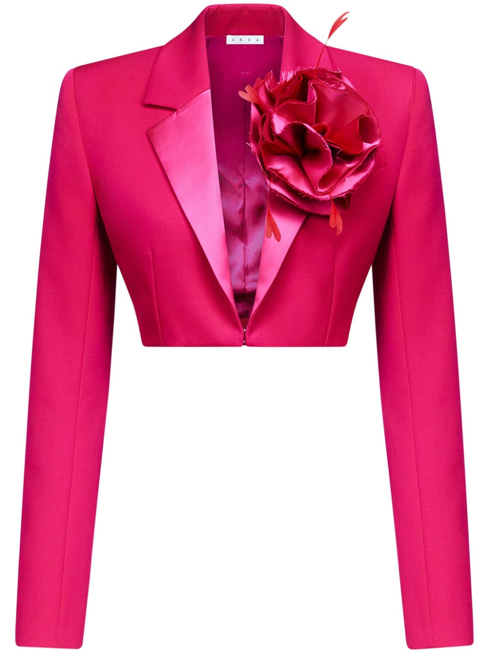 Flower Corsage cropped blazer - Pink