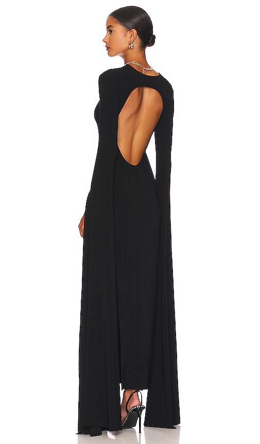 Norma Kamali Ribbon Sleeve Gown in Black. -  XXS also in L, M, S