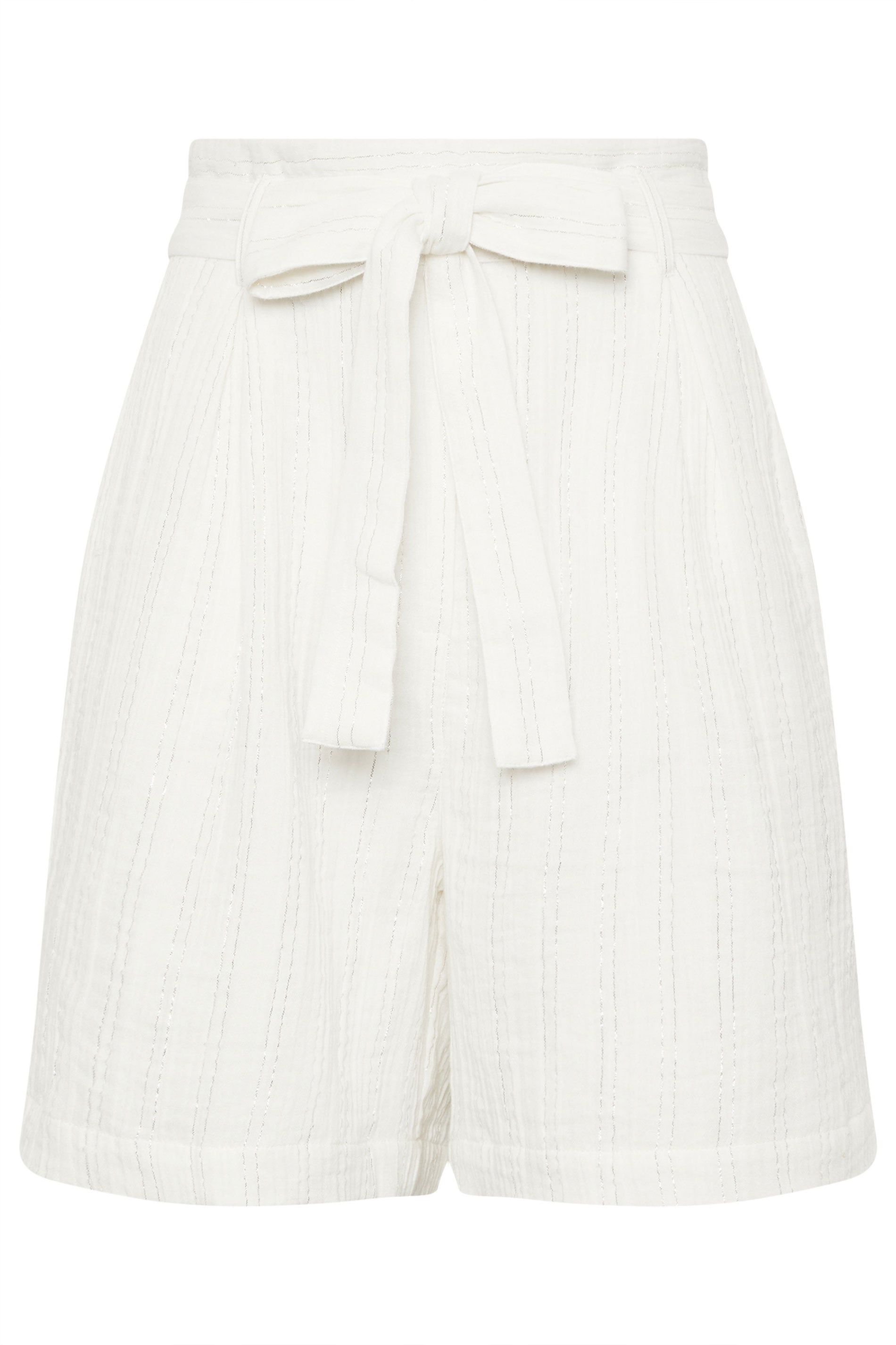 Long Tall Sally Women's Tall High Waisted Tie Front Shorts in Crea