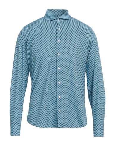 Man Shirt Azure Size XL Viscose