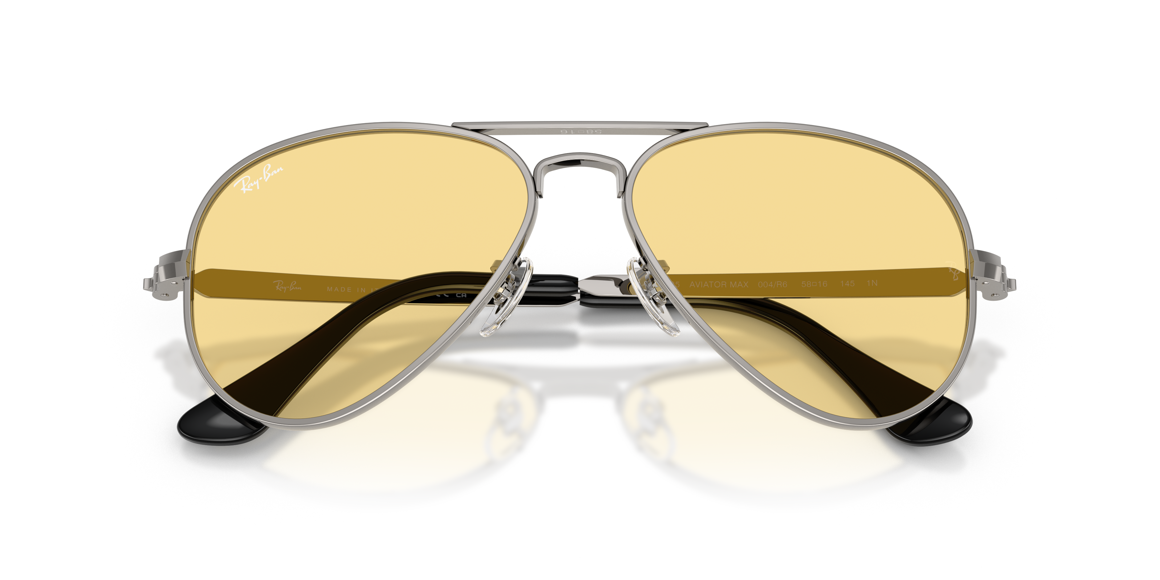 Ray - Ban Unisex Ray - Ban RB3925 AVIATOR MAX 004/R6 Sunglasses Metal Grey Yellow Pilot Norma