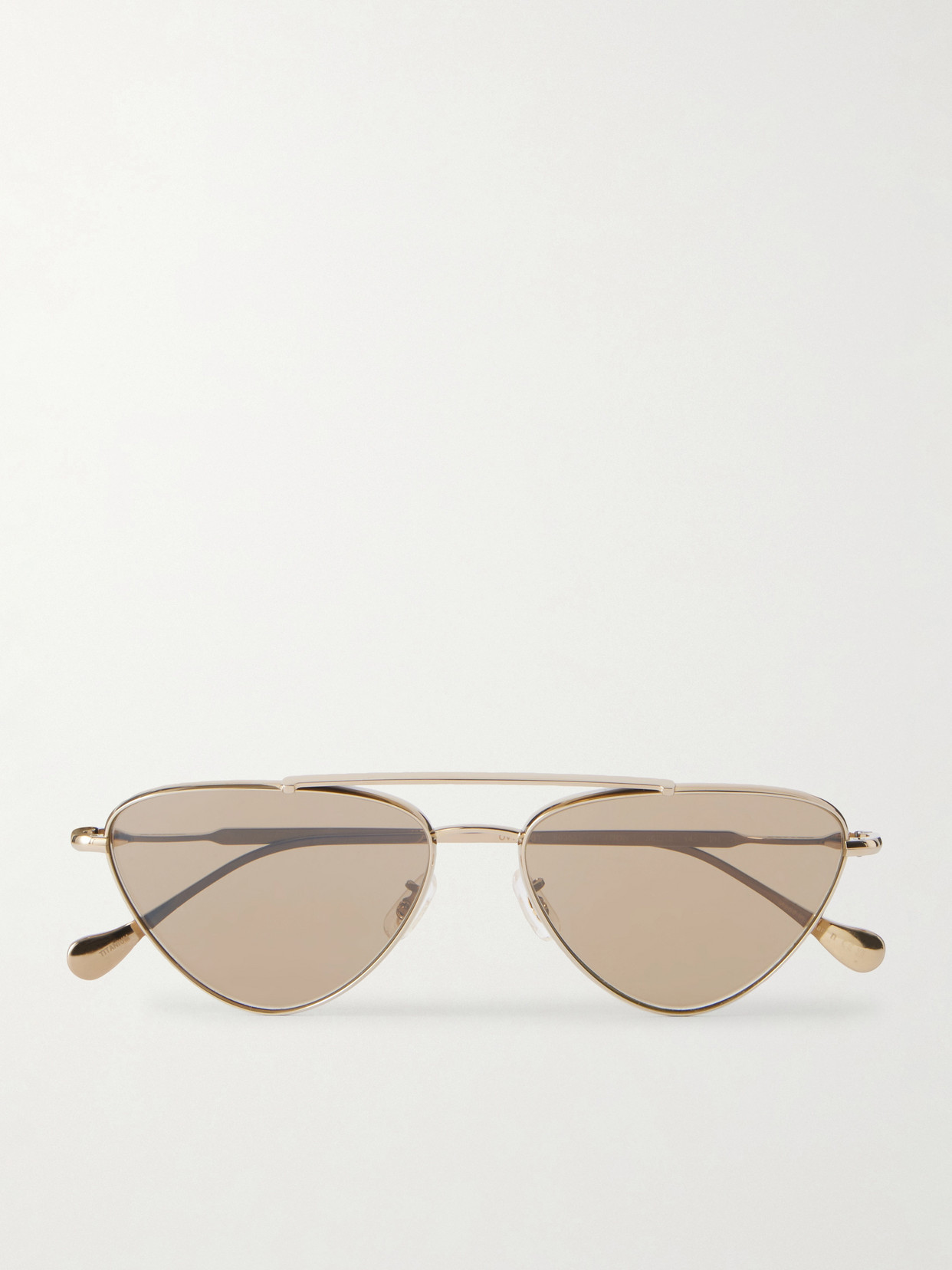 + Jil Sander Aviator-style Gold-tone Titanium Sunglasses - One size