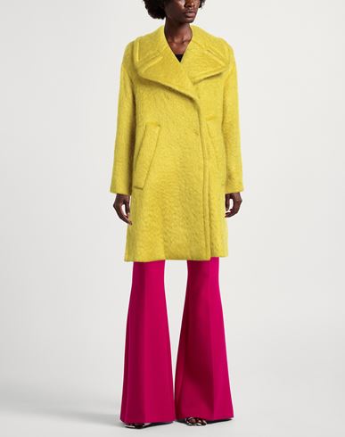 Woman Coat Mustard Size 2 Mohair wool, Wool, Polyamide
