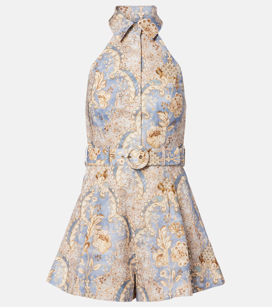 Daylight printed linen romper