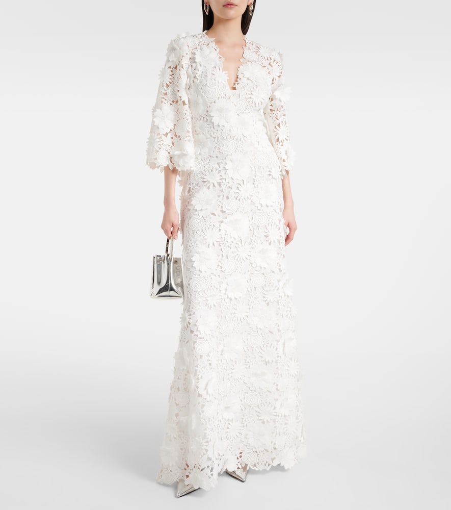 Bridal floral lace gown