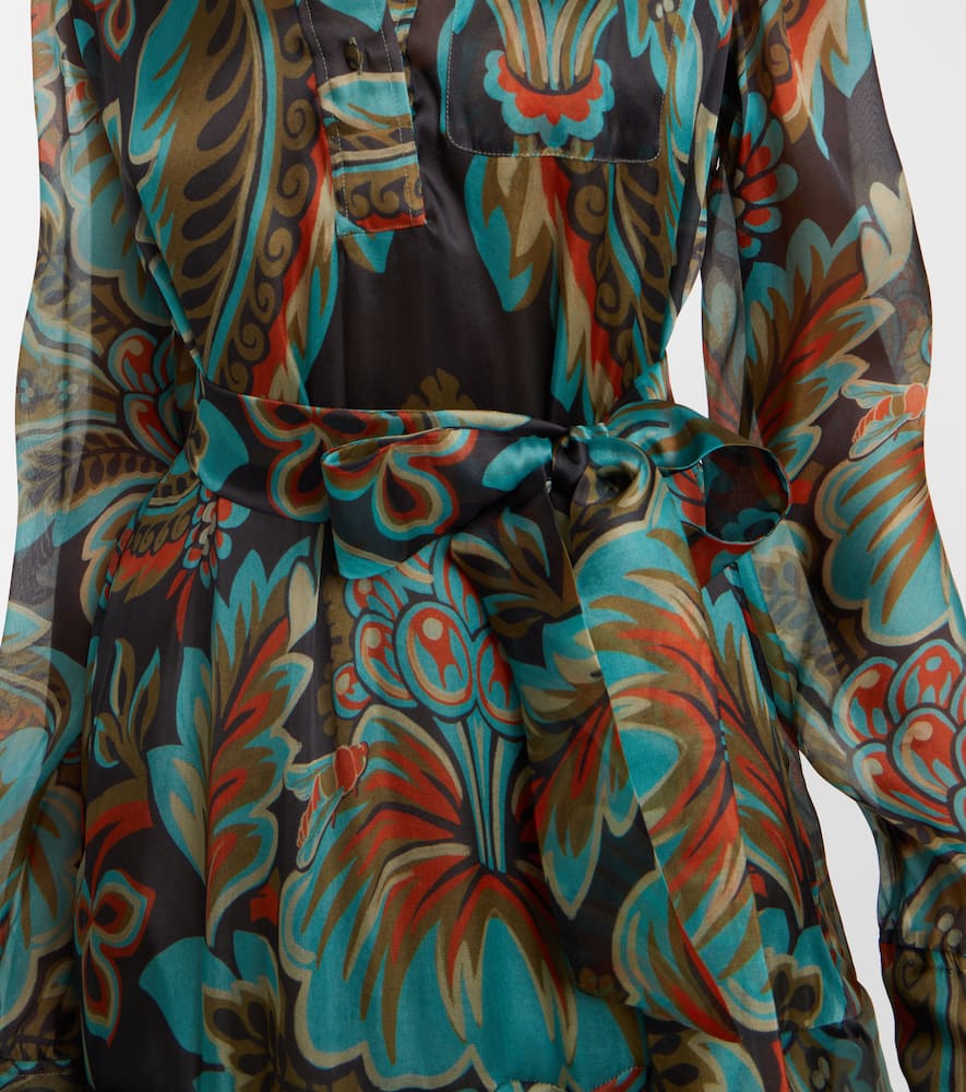 Paisley fringed silk gown