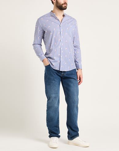 Man Shirt Blue Size 15 Cotton