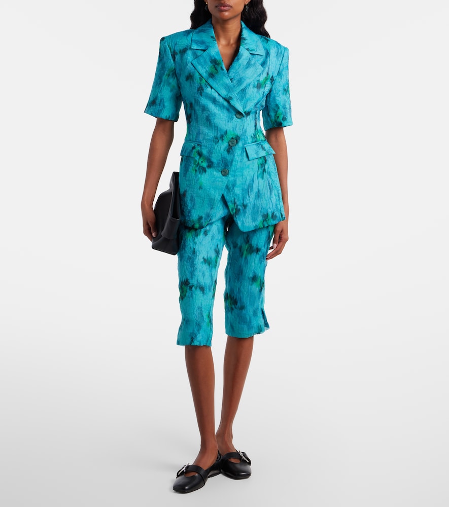 Printed organza blazer