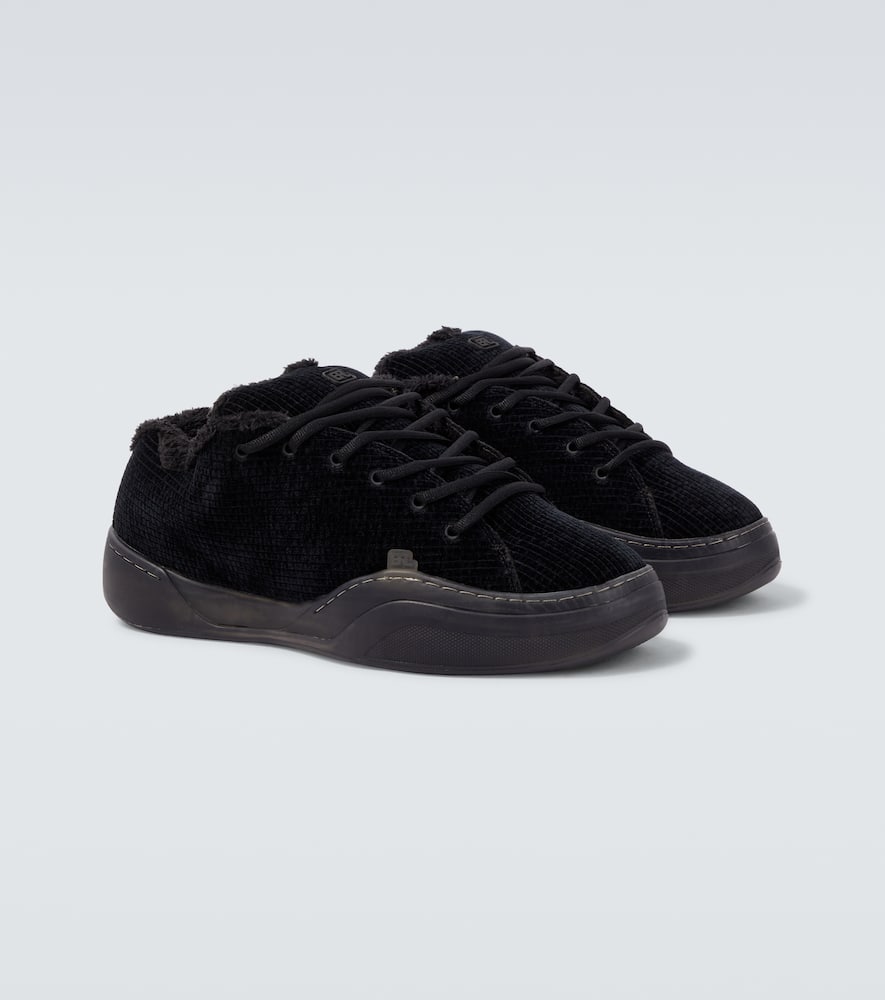 Vamp terry-lined corduroy sneakers