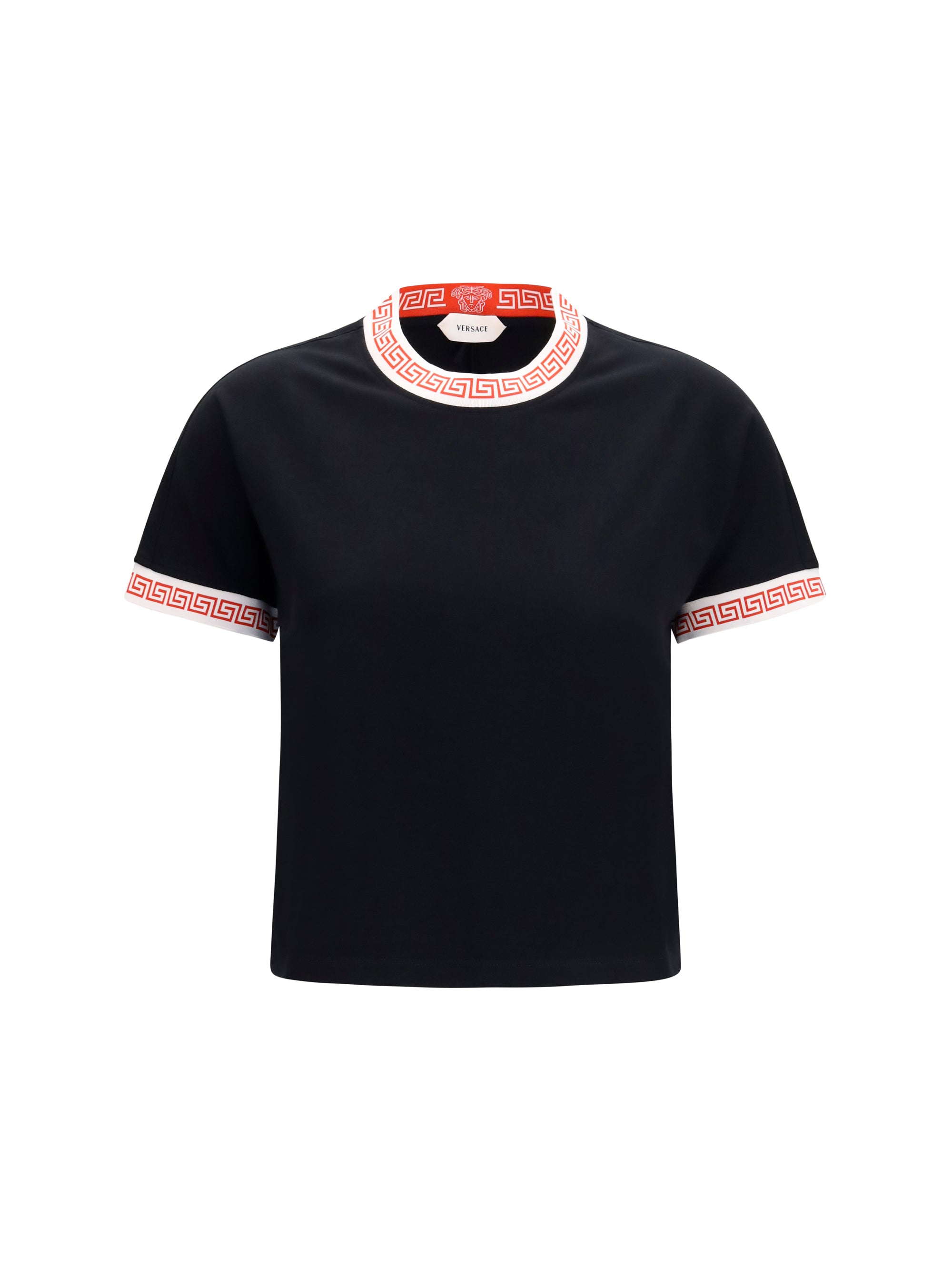 Greca-Trim T-Shirt — Black