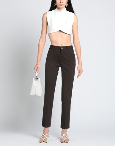 Woman Pants Dark brown Size 2 Viscose, Polyamide, Elastane
