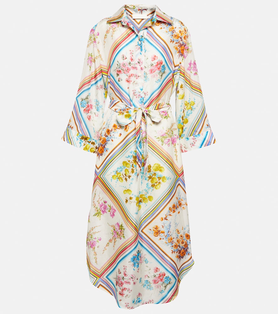 Halcyon patchwork silk midi dress