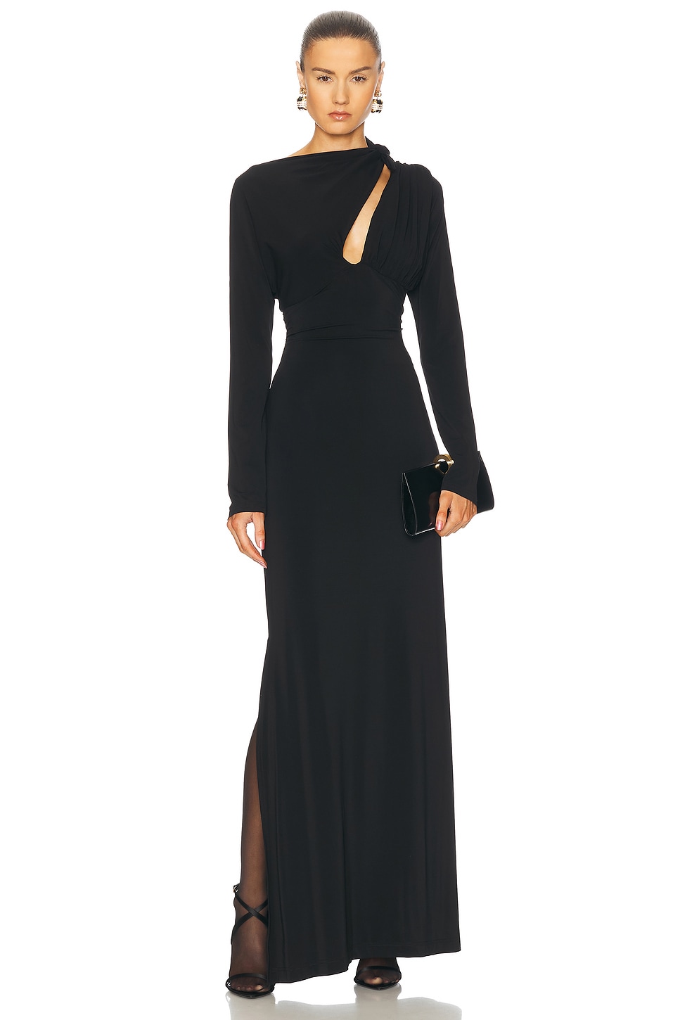 Rachel Gilbert Tanner Slv Gown in Black - Black.  2 also in 0