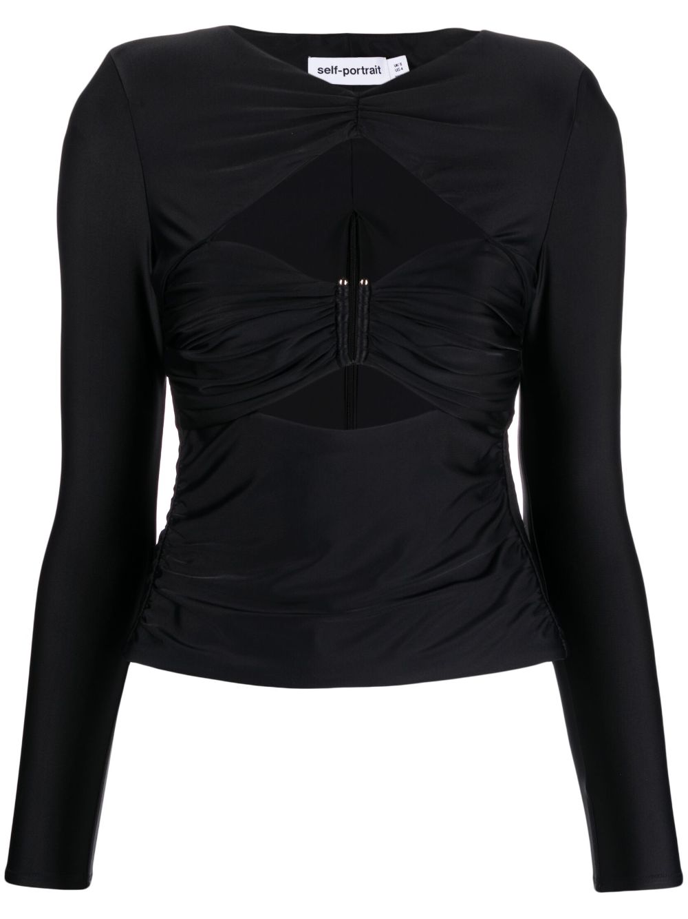 Ruched cut-out top - Black