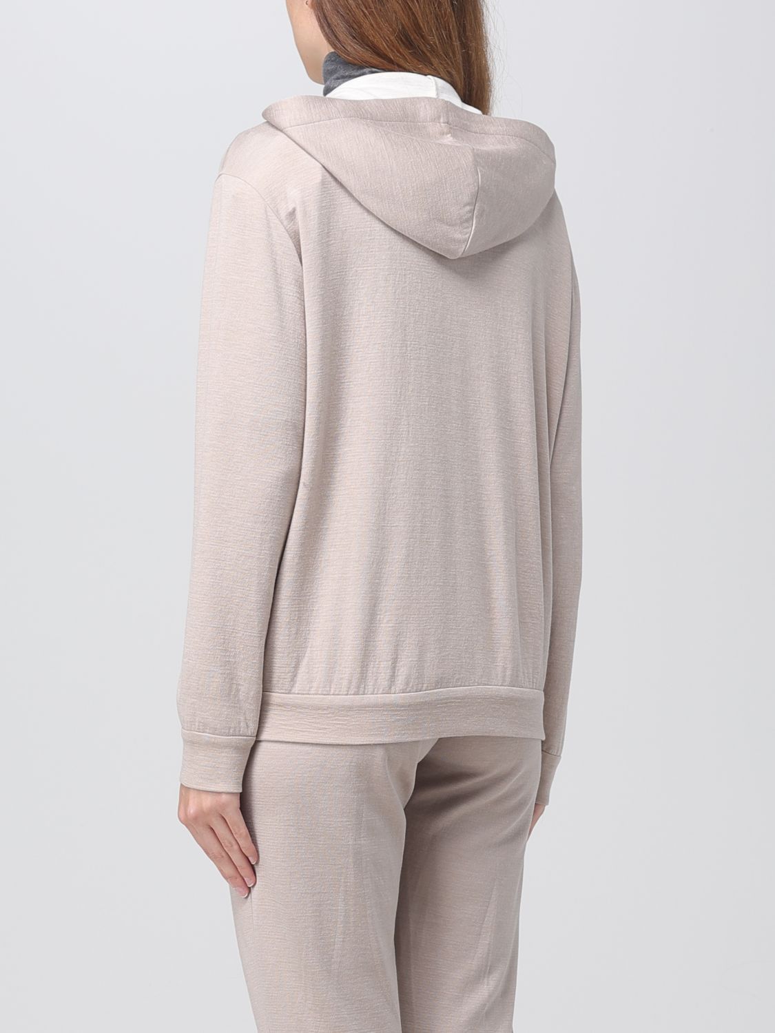 Sweatshirt in cotton and silk blend and Precious detail