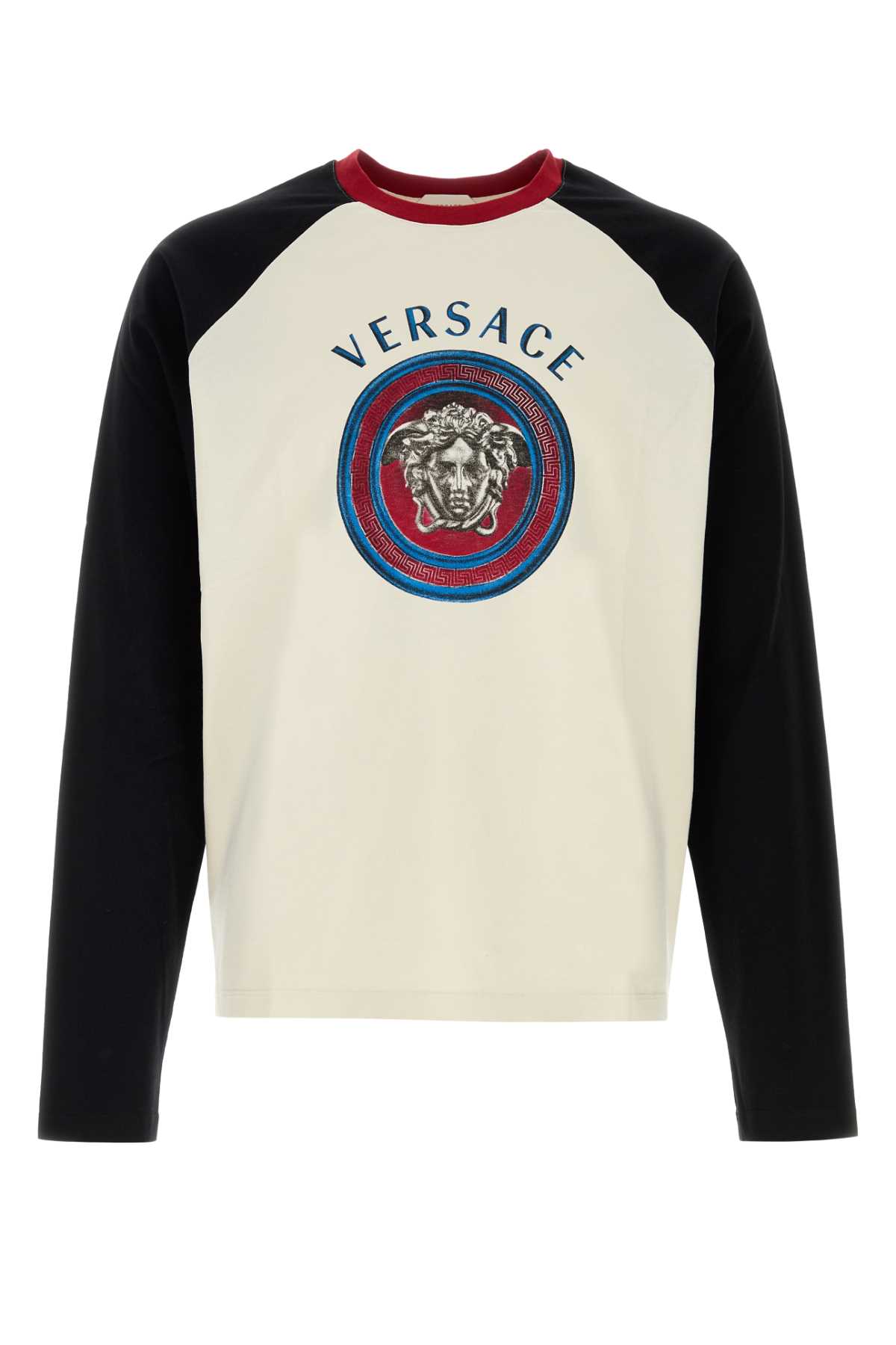 Versace - color block cotton crew neck t shirt