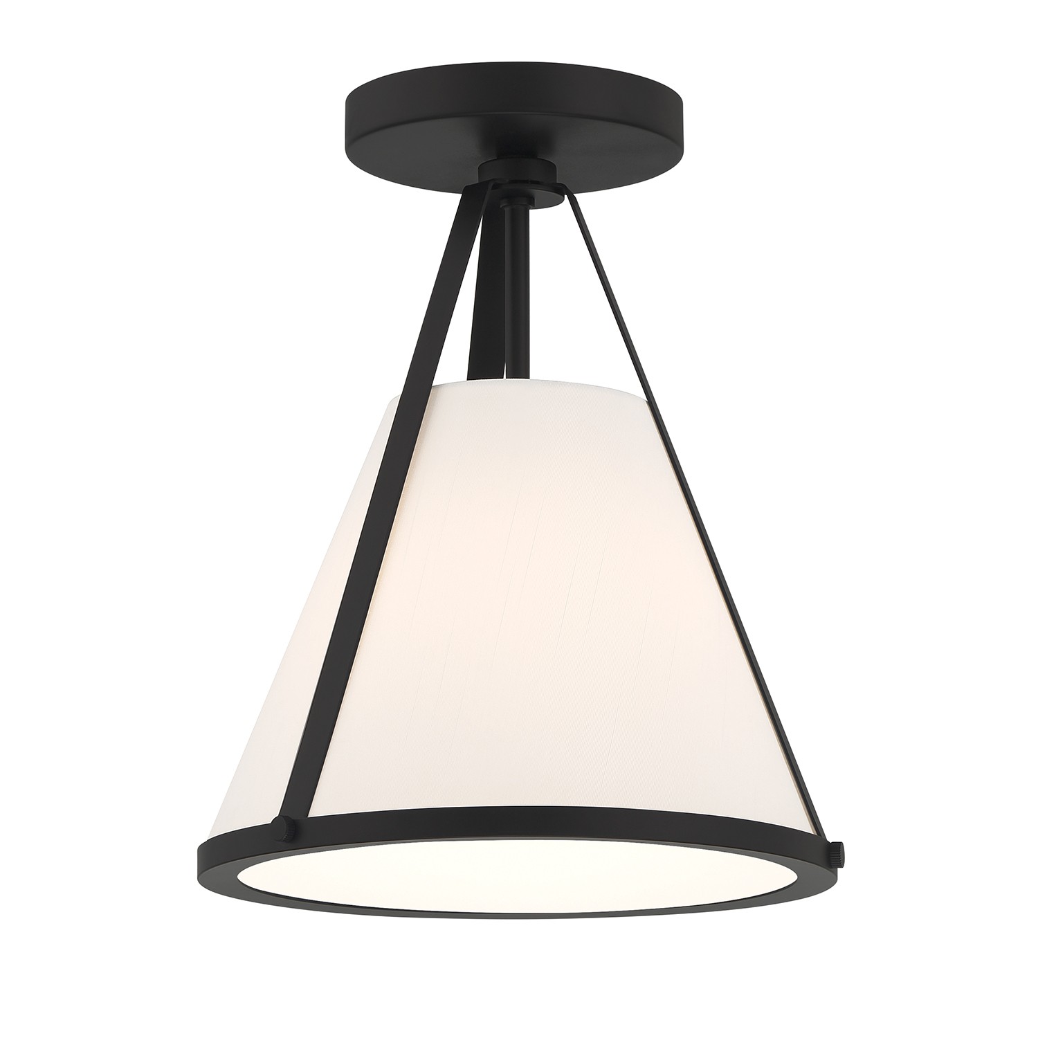 Black One Light Semi Flush Mount from the Fulton Collection