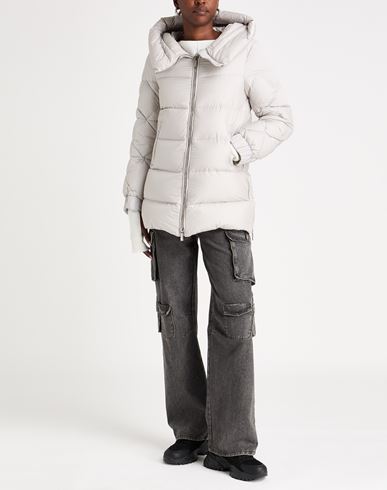 Woman Puffer Light grey Size 4 Polyester, Polyamide
