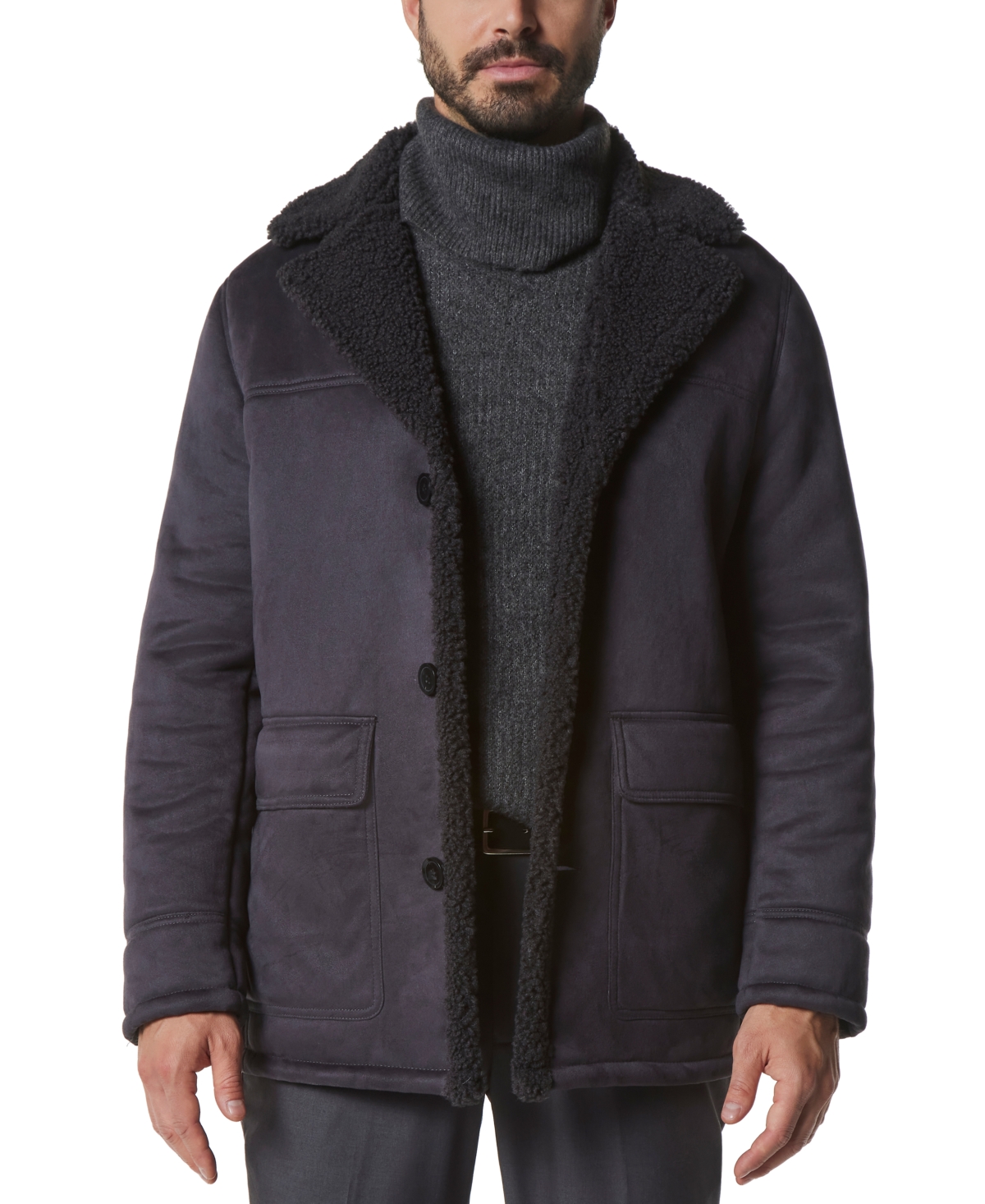 Men's Jarvis Faux Shearling Jacket - Charcoal