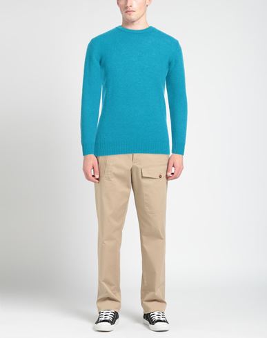 Man Sweater Azure Size 3XL Wool, Polyamide