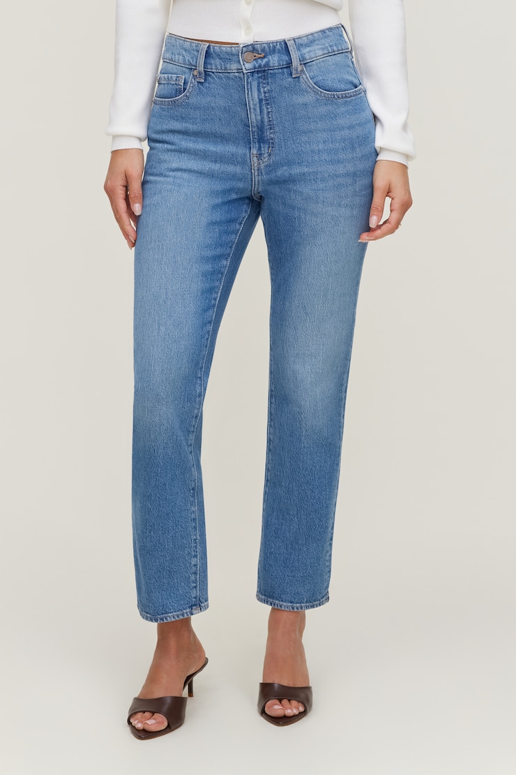 Frenchie High Rise Slim Leg Jeans - Blue - Women Clothing