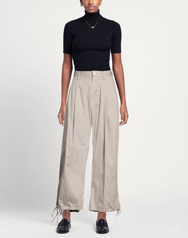 Woman Pants Grey Size 6 Cotton, Elastic fibres
