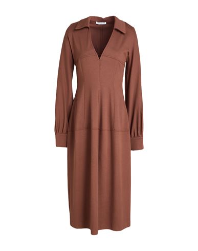 Woman Midi dress Brown Size 10 Viscose, Polyamide, Elastane