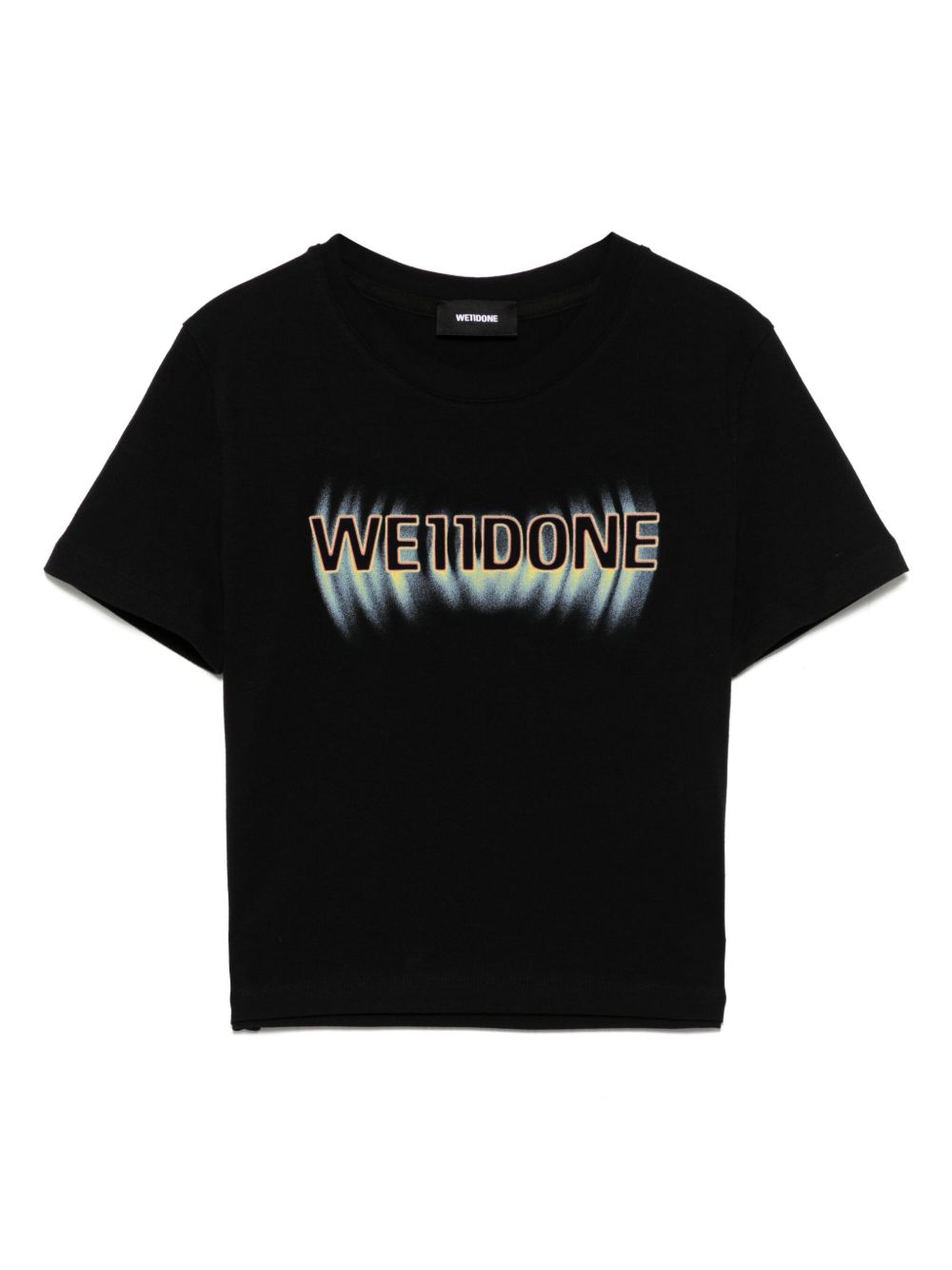 We11done logo cropped T-shirt - Black