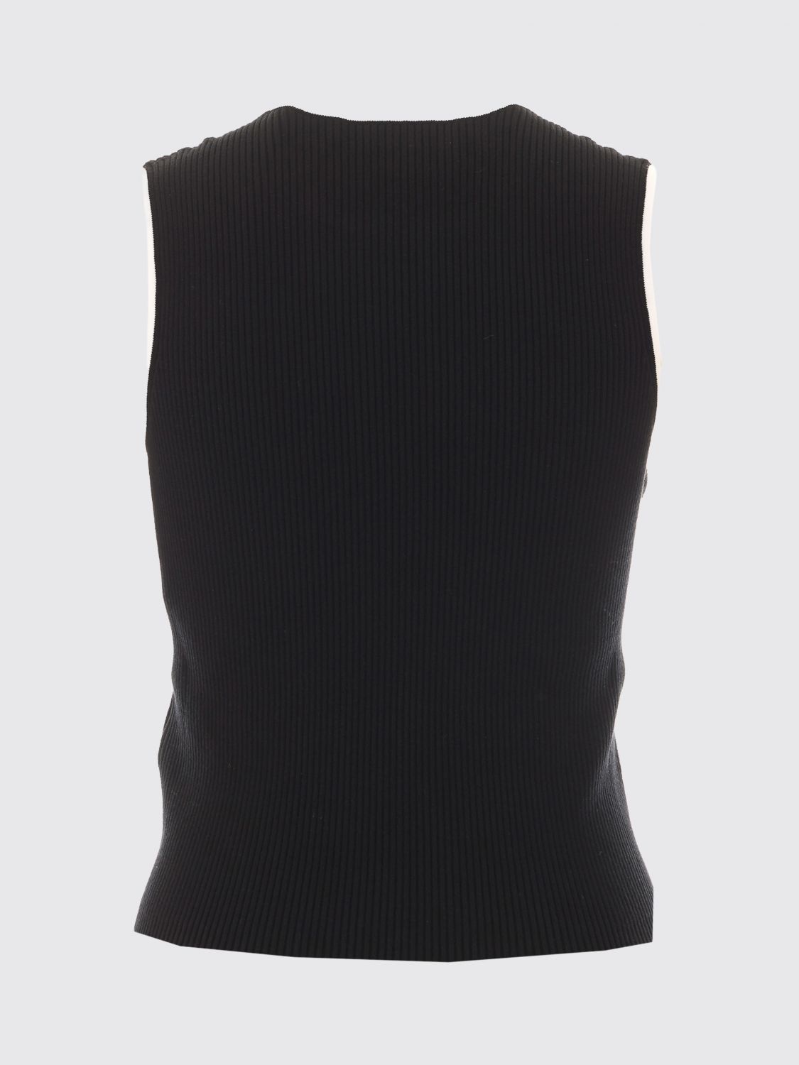 Slim Fit Ribbed-Knit Top with Embroidered Monogram