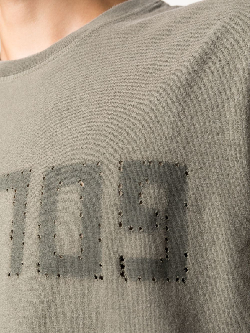 Green Logo cotton t-shirt