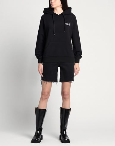Woman Sweatshirt Black Size XS Cotton, Elastane