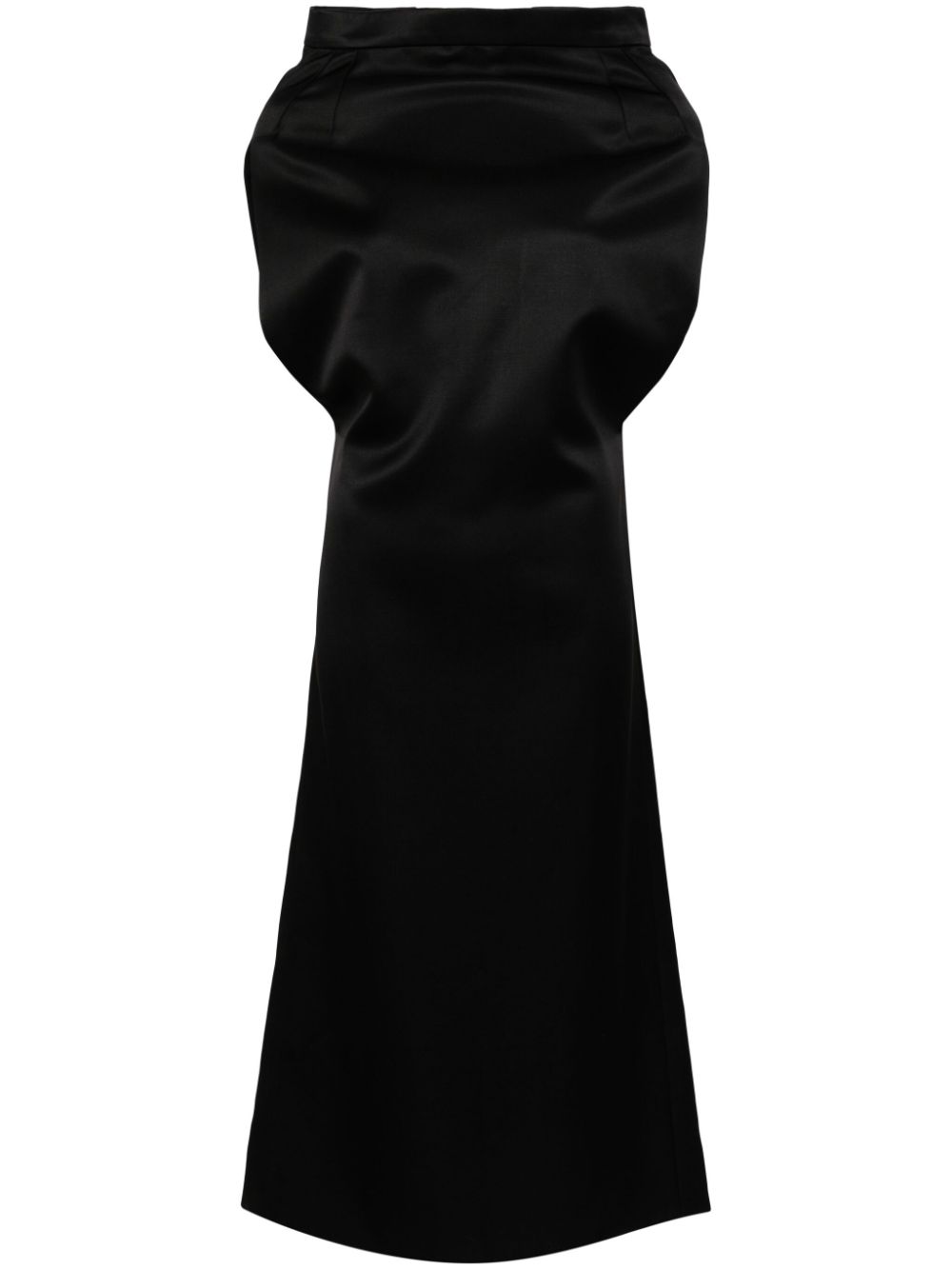 Boat-neck silk dress - Black