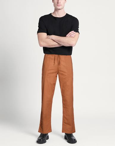 Man Pants Brown Size L Cotton, Linen